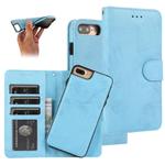 For iPhone 8 Plus / 7 Plus KLT888-2 Retro 2 in 1 Detachable Magnetic Horizontal Flip TPU + PU Leather Case with Holder & Card Slots & Photo Frame & Wallet(Sky Blue)