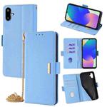 For Samsung Galaxy F06 5G Crossbody Chain Leather Phone Case(Blue)