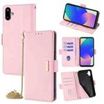 For Samsung Galaxy F06 5G Crossbody Chain Leather Phone Case(Pink)