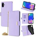 For Samsung Galaxy F06 5G Crossbody Chain Leather Phone Case(Purple)