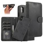 For iPhone XS Max KLT888-2 Retro 2 in 1 Detachable Magnetic Horizontal Flip TPU + PU Leather Case with Holder & Card Slots & Photo Frame & Wallet(Black)