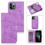 For iPhone 12 mini KLT888-2 Retro 2 in 1 Detachable Magnetic Horizontal Flip TPU + PU Leather Case with Holder & Card Slots & Photo Frame & Wallet(Purple)
