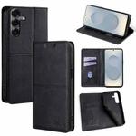 For Samsung Galaxy S25 5G Cow Texture Magnetic Leather Phone Case(Black)