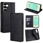 For Samsung Galaxy S25+ 5G Cow Texture Magnetic Leather Phone Case(Black)