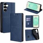 For Samsung Galaxy S25+ 5G Cow Texture Magnetic Leather Phone Case(Blue)