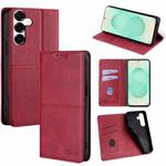 For Samsung Galaxy S25+ 5G Cow Texture Magnetic Leather Phone Case(Red)