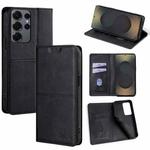 For Samsung Galaxy S25 Ultra 5G Cow Texture Magnetic Leather Phone Case(Black)