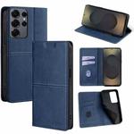 For Samsung Galaxy S25 Ultra 5G Cow Texture Magnetic Leather Phone Case(Blue)