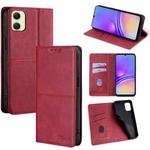 For Samsung Galaxy A05 4G Cow Texture Magnetic Leather Phone Case(Red)
