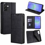 For Samsung Galaxy A36 5G Cow Texture Magnetic Leather Phone Case(Black)