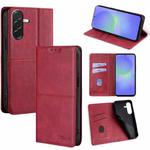 For Samsung Galaxy A36 5G Cow Texture Magnetic Leather Phone Case(Red)