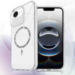 For iPhone 16e Transparent MagSafe Glitter Powder Acrylic Phone Case(White)
