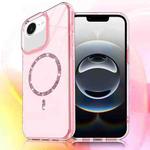 For iPhone 16e Transparent MagSafe Glitter Powder Acrylic Phone Case(Pink)