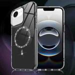 For iPhone 16e Transparent MagSafe Glitter Powder Acrylic Phone Case(Black)