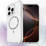 For iPhone 16 Pro Max Transparent MagSafe Glitter Powder Acrylic Phone Case(White)