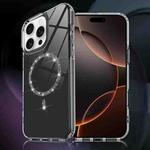 For iPhone 16 Pro Max Transparent MagSafe Glitter Powder Acrylic Phone Case(Black)