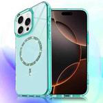 For iPhone 16 Pro Max Transparent MagSafe Glitter Powder Acrylic Phone Case(Green)