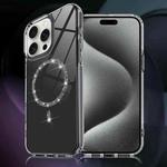 For iPhone 15 Pro Transparent MagSafe Glitter Powder Acrylic Phone Case(Black)