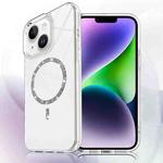 For iPhone 15 Plus / 14 Plus Transparent MagSafe Glitter Powder Acrylic Phone Case(White)