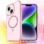 For iPhone 15 Plus / 14 Plus Transparent MagSafe Glitter Powder Acrylic Phone Case(Pink)
