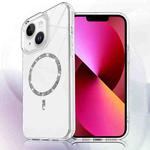 For iPhone 14 / 13 Transparent MagSafe Glitter Powder Acrylic Phone Case(White)