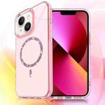 For iPhone 14 / 13 Transparent MagSafe Glitter Powder Acrylic Phone Case(Pink)