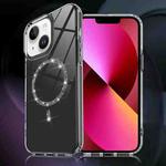 For iPhone 14 / 13 Transparent MagSafe Glitter Powder Acrylic Phone Case(Black)
