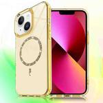 For iPhone 14 / 13 Transparent MagSafe Glitter Powder Acrylic Phone Case(Yellow)