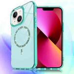 For iPhone 14 / 13 Transparent MagSafe Glitter Powder Acrylic Phone Case(Green)