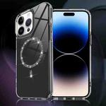 For iPhone 14 Pro Max Transparent MagSafe Glitter Powder Acrylic Phone Case(Black)