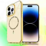 For iPhone 14 Pro Max Transparent MagSafe Glitter Powder Acrylic Phone Case(Yellow)