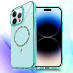 For iPhone 14 Pro Max Transparent MagSafe Glitter Powder Acrylic Phone Case(Green)