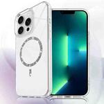 For iPhone 13 Pro Max Transparent MagSafe Glitter Powder Acrylic Phone Case(White)