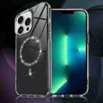 For iPhone 13 Pro Max Transparent MagSafe Glitter Powder Acrylic Phone Case(Black)