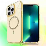 For iPhone 13 Pro Max Transparent MagSafe Glitter Powder Acrylic Phone Case(Yellow)
