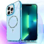 For iPhone 13 Pro Max Transparent MagSafe Glitter Powder Acrylic Phone Case(Blue)