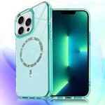 For iPhone 13 Pro Max Transparent MagSafe Glitter Powder Acrylic Phone Case(Green)