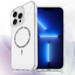 For iPhone 13 Pro Transparent MagSafe Glitter Powder Acrylic Phone Case(White)