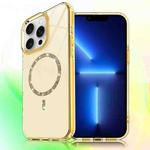 For iPhone 13 Pro Transparent MagSafe Glitter Powder Acrylic Phone Case(Yellow)