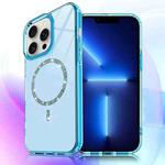 For iPhone 13 Pro Transparent MagSafe Glitter Powder Acrylic Phone Case(Blue)