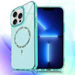 For iPhone 13 Pro Transparent MagSafe Glitter Powder Acrylic Phone Case(Green)