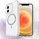 For iPhone 12 / 12 Pro Transparent MagSafe Glitter Powder Acrylic Phone Case(White)