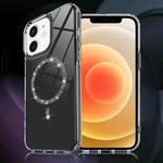 For iPhone 12 / 12 Pro Transparent MagSafe Glitter Powder Acrylic Phone Case(Black)