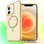 For iPhone 12 / 12 Pro Transparent MagSafe Glitter Powder Acrylic Phone Case(Yellow)