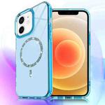 For iPhone 12 / 12 Pro Transparent MagSafe Glitter Powder Acrylic Phone Case(Blue)