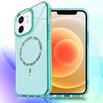 For iPhone 12 / 12 Pro Transparent MagSafe Glitter Powder Acrylic Phone Case(Green)