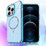 For iPhone 12 Pro Max Transparent MagSafe Glitter Powder Acrylic Phone Case(Blue)