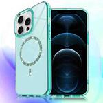 For iPhone 12 Pro Max Transparent MagSafe Glitter Powder Acrylic Phone Case(Green)