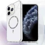 For iPhone 11 Pro Max Transparent MagSafe Glitter Powder Acrylic Phone Case(White)
