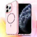 For iPhone 11 Pro Max Transparent MagSafe Glitter Powder Acrylic Phone Case(Pink)